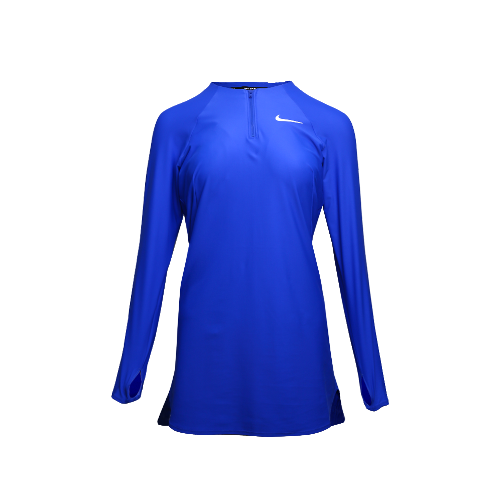 NIKE VICTORY FULL-COVERAGE SOLID SWIM TUNIC BLUE