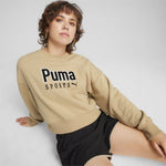 Team Oversized Round Neck Crew Women's Sweatshirt Brown 624318 83