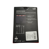 The back of a Puma Everyday Boxers shoebox, showing the size chart, product features, and barcode on a white background.