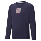 PUMA ACTIVE SPORTS BOY'S LONG SLEEVE GRAPHIC TEES JR NAVY