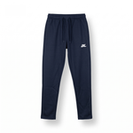 A pair of navy blue sweatpants with a white 'AL' logo on the left thigh, displayed against a clean white background.