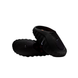 Black Nike Mind 001 men slippers with textured upper and small swoosh logo