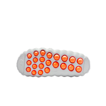 Grey Nike Mind 001 men slipper outsole with orange circular traction pods