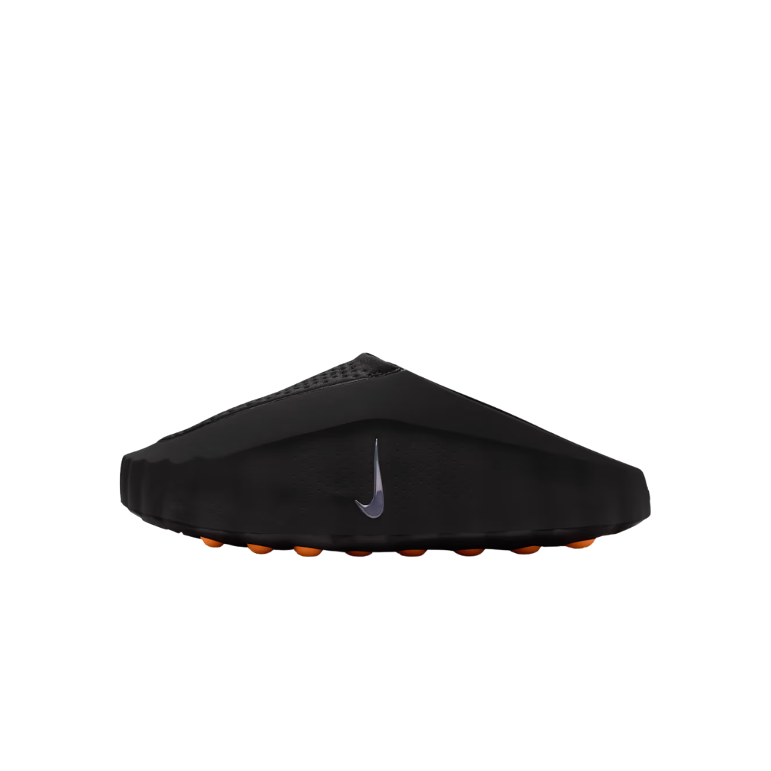 Black Nike Mind 001 women slipper with orange sole details