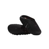 Black Nike Mind 001 women slippers with textured upper and side swoosh logo