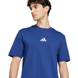 ADIDAS Essentials Small Logo Single Jersey Tee Men'S  Round Neck Blue JF1093