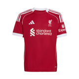 Liverpool FC 2025/2026 Home Adidas Junior Replica Jersey Red JV6436
