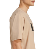 ADIDAS 3 Bar Tee Men'S Round Neck Beige JW7147