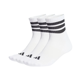 ADIDAS 3 Stripes Cushioned Mid Cut Socks Men Casual Socks White JZ0529