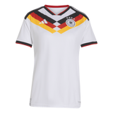 White sports jersey with red, yellow, and black design on a white background
