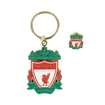 LFC Crest Badge & Keyring Set RED