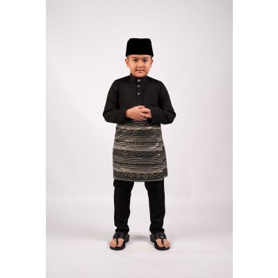 AL Junior Baju Melayu Regular Fit Black