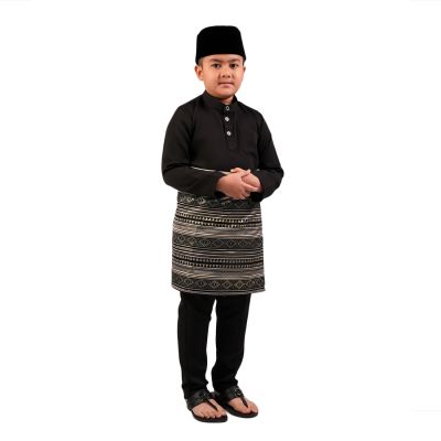 AL Junior Baju Melayu Regular Fit Black