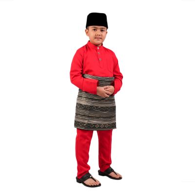 AL Junior Baju Melayu Regular Fit Red