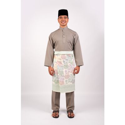 AL Men's Baju Melayu Regular Fit Grey