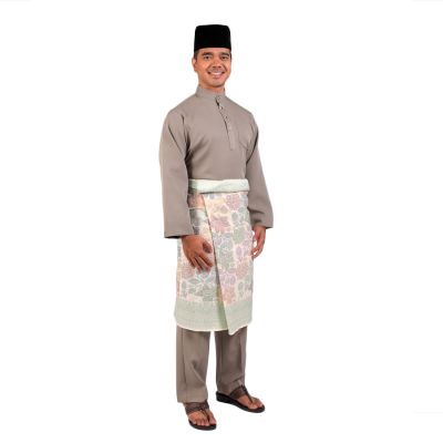 AL Men's Baju Melayu Regular Fit Grey