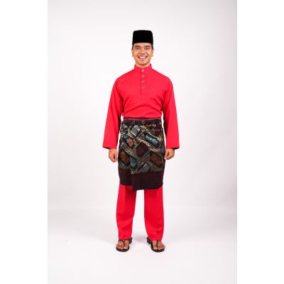 AL Men's Baju Melayu Regular Fit Red