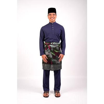AL Men's Baju Melayu Slim Fit Navy