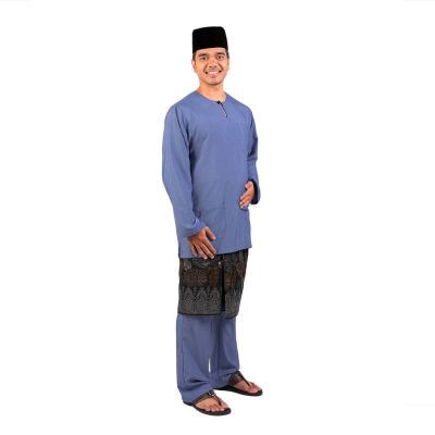 AL Men's Baju Melayu Teluk Belanga Blue