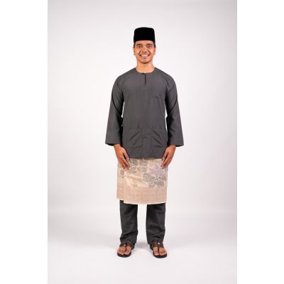 AL Men's Baju Melayu Teluk Belanga Grey