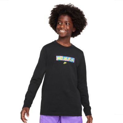 Nike Sportswear Big Kids' Long-Sleeve T-Shirt Black