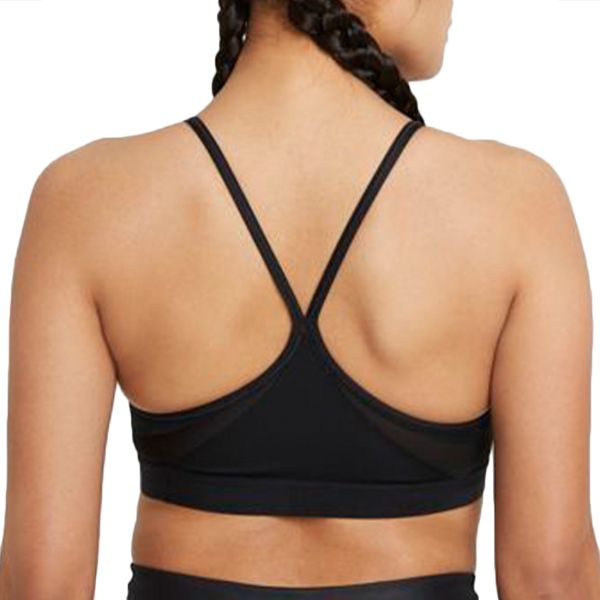 Nike Training Dri-FIT Indy v-neck light-support padded sports bra in white