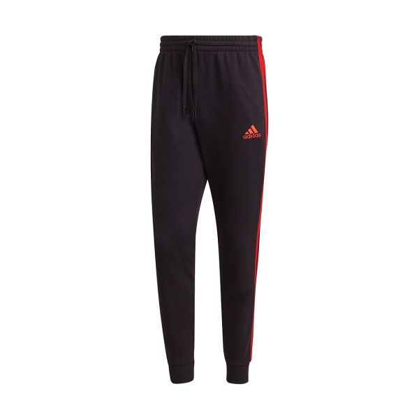 adidas Essentials French Terry Tapered Cuff 3-Stripes Pants - Black