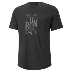 Puma Performance Logo Short Sleeve Men's Running Tee BLACK