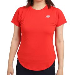 NEW BALANCE ACCELERATE SHORT SLEEVE WOMEN'S TOP RED