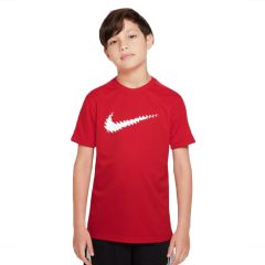 NIKE DRI-FIT TROPHY BIG KIDS' GRAPHIC SHORT-SLEEVE TRAINING TOP RED