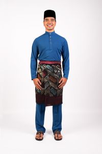 AL Men's Baju Melayu Slim Fit Blue