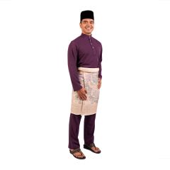 AL Men's Baju Melayu Slim Fit Maroon