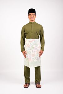 AL Men's Baju Melayu Slim Fit Green