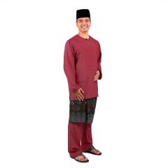 AL Men's Baju Melayu Teluk Belanga Red